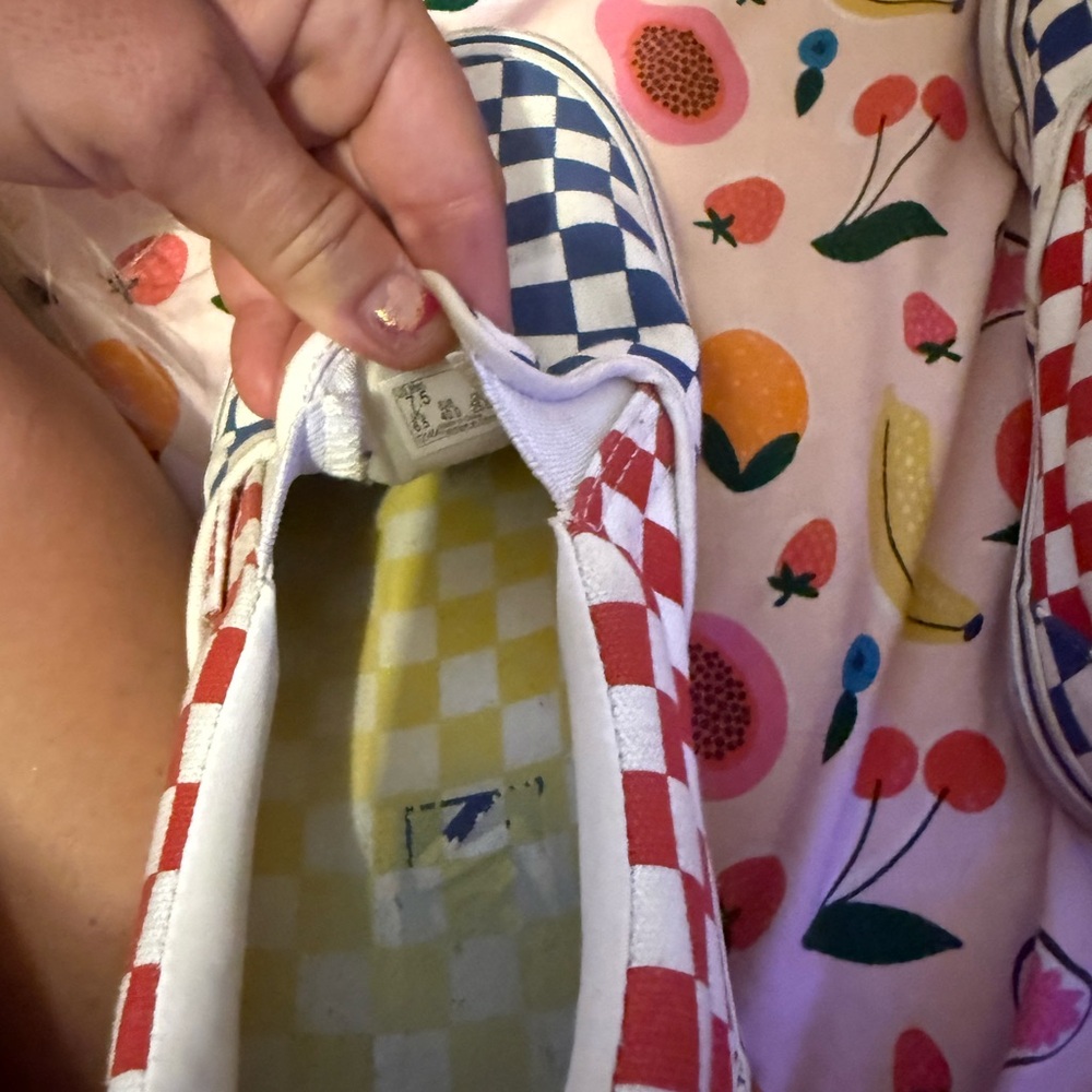 Vans Blue and Red Checkerboard Sneakers - Picture 5 of 6